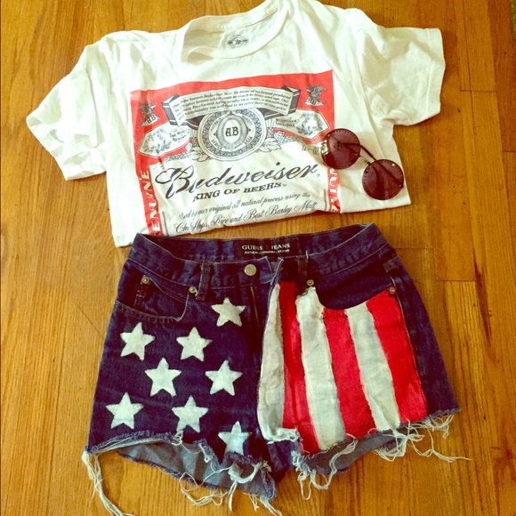 AMERICAN FLAG HIGH WAISTED SHORTS 🇺🇸💙❤️