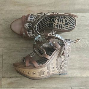 Jessica Simpson detailed wedges