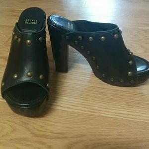 Stuart Weitzman leather stud heals