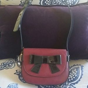 Melie Bianco burgundy leather handbag