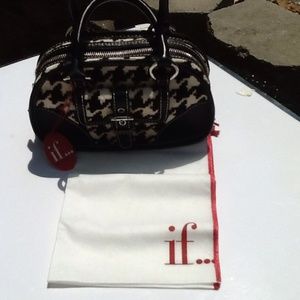 Isabella Fiore  black and white leather bag