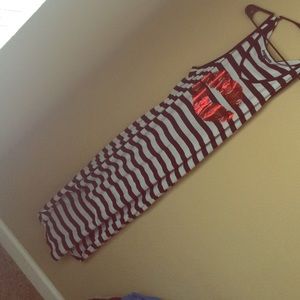 Plus Size . Striped highlow dress