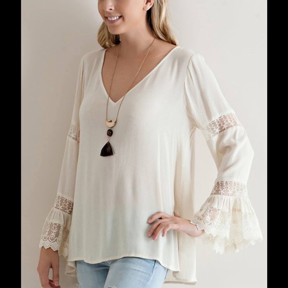 Bohemian Boho Crochet Lace Blouse - Picture 2 of 4