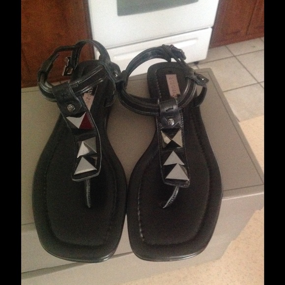 NIB black/ rhinestone sandals bcbg sandals