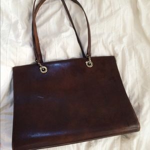 Cartier Brown Leather Tote / Shopper Bag