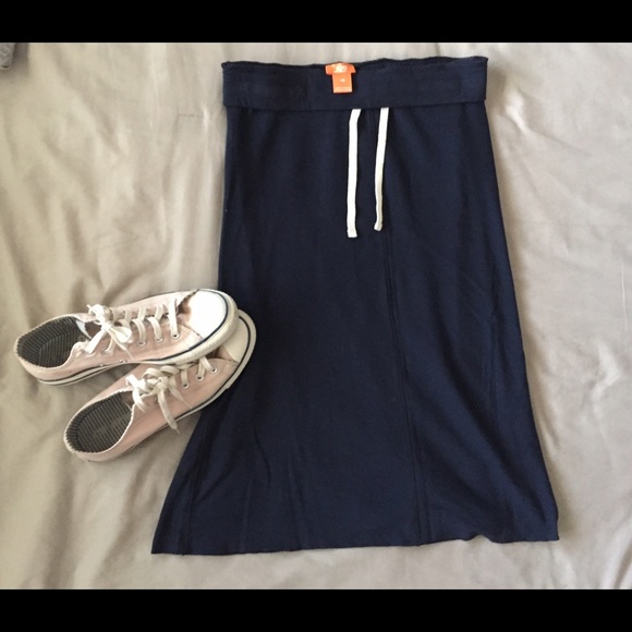 Joe Fresh Mid-Length Navy Blue Cotton Skirt (New)