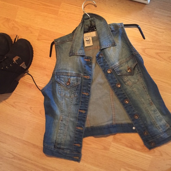 Vintage Distressed Denim Vest