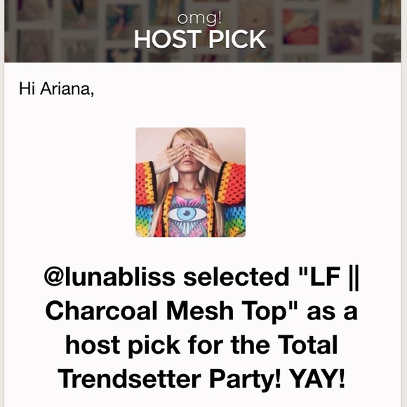 ❌SOLD❌🎉HP🎉🆕LF || Charcoal Mesh Top - Picture 4 of 4