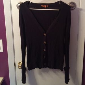 Tory Burch navy shrunken Simone cardigan