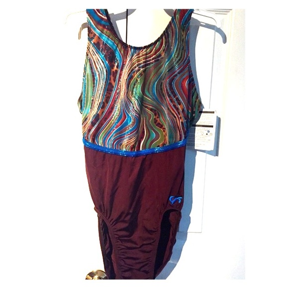 NWT GK Cheetah and Foil Swirls Gymnastics Leotard - Picture 1 of 3