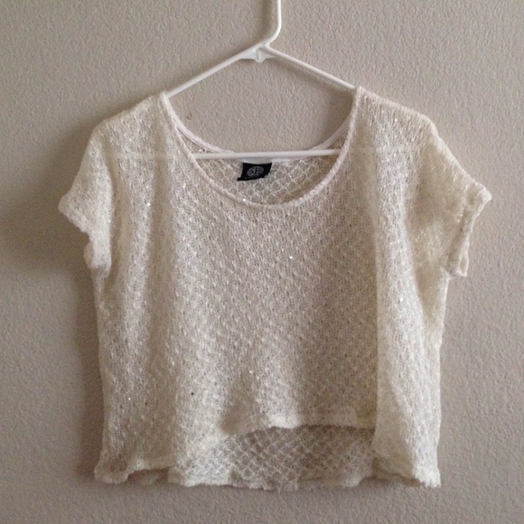 Cream see through top