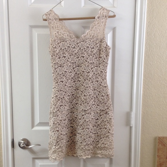 GREAT DEAL!!!! Lace Cream & Beige Dress