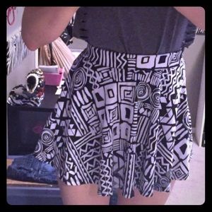 Tribal print high waisted skater skirt!