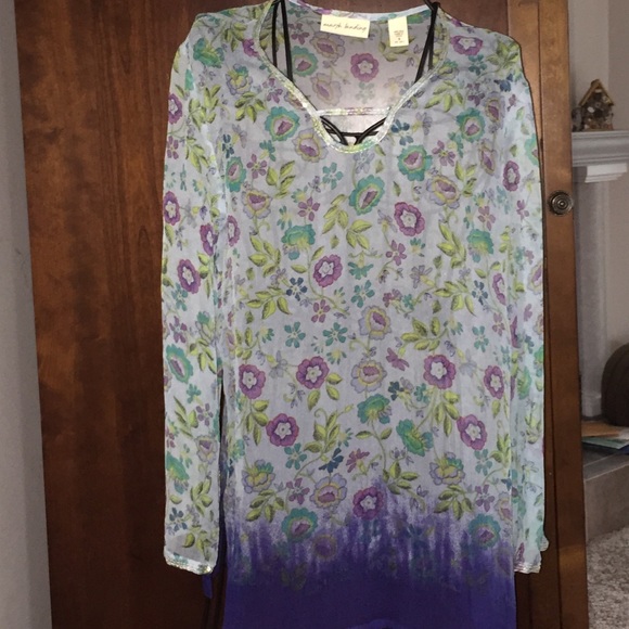 Boho flowered sheer top