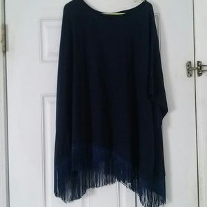 Dark Blue Poncho Top