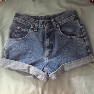 Denim high waisted shorts
