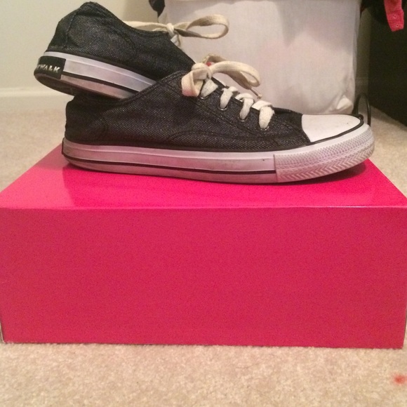 SPARKLY GREY AND BLACK converse inspired