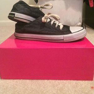 SPARKLY GREY AND BLACK converse inspired