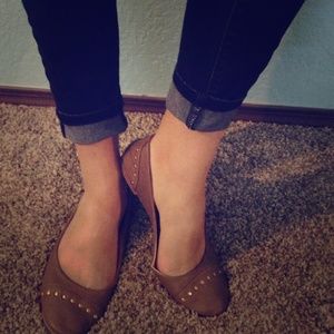 Gold studded flats