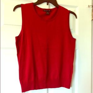 Red sleeveless shirt