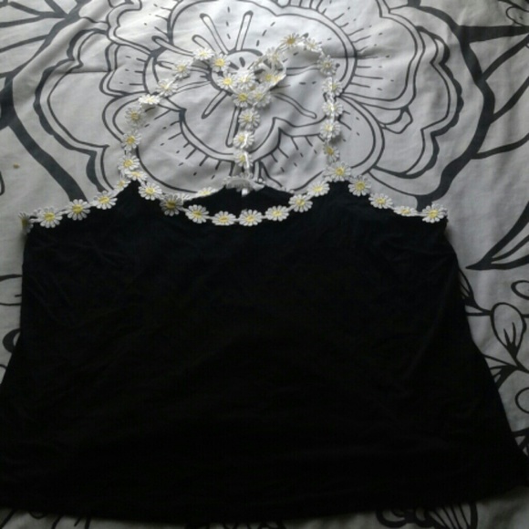Black cropped top
