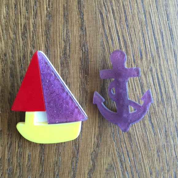 SOLD  Sailor pin bundle! Cute nautical brooches, plastic
