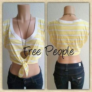 FREE PEOPLE YELLOW TIE TOP