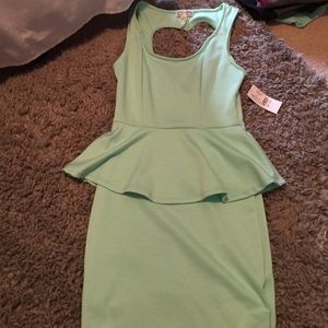 Mint green peplum dress