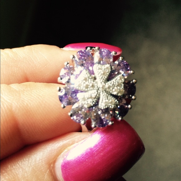 Purple CZ 925/sterling Silver Ring