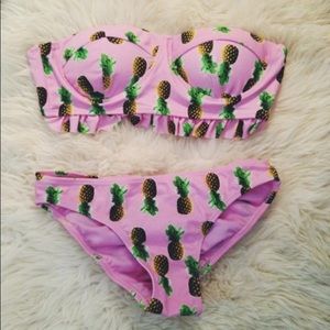 Pink Pineapple Print Bikini