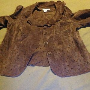 Brown suede leather jacket from coldwater creek
