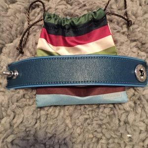 Navy blue coach leather bracelet
