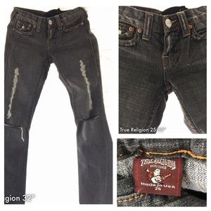 True Religion Joeys Distressed Dark Grey 25