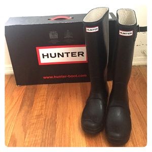 Hunter Original Tall Rain Boot Black Size 8