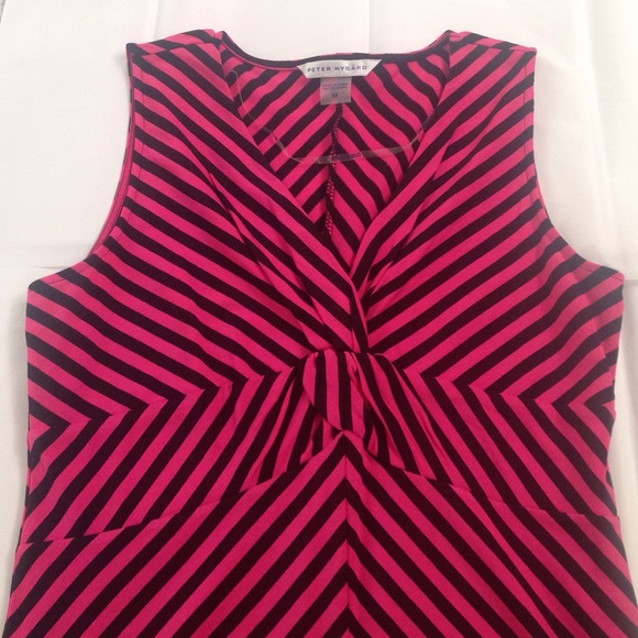 Pink and Black Striped Preppy Dress