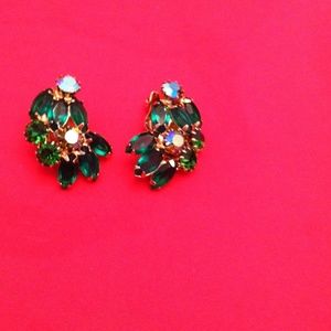 Vintage Albert Weiss Costume Clip on Earrings
