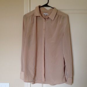 Beige button up blouse