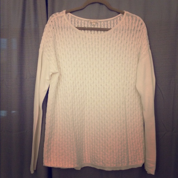 Gap Sweater in White Open Weave - Large