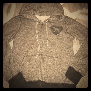 Victoria secret grey zip up hoodie