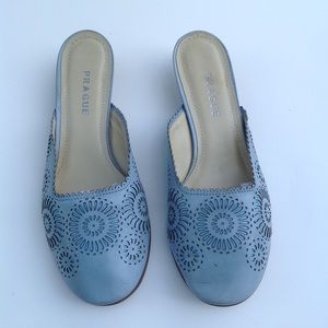 PRAGUE European mules slides sandals shoes blue 36