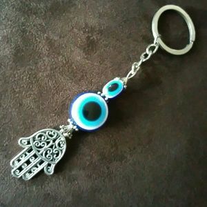 Hamsa evil eye key chain