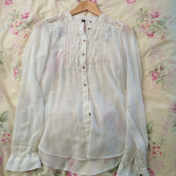 Sheer long sleeve blouse