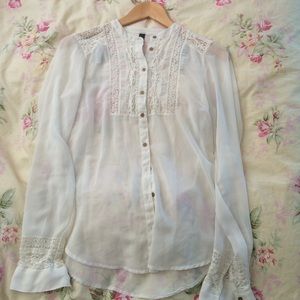 Sheer long sleeve blouse