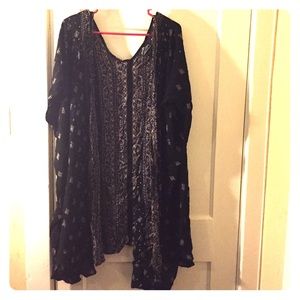 Wet seal kimono and double slit maxi dress bundle