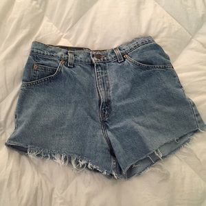 high waisted denim shorts