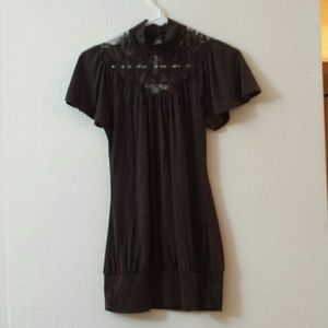 Brown lace Charlotte Russe top size small