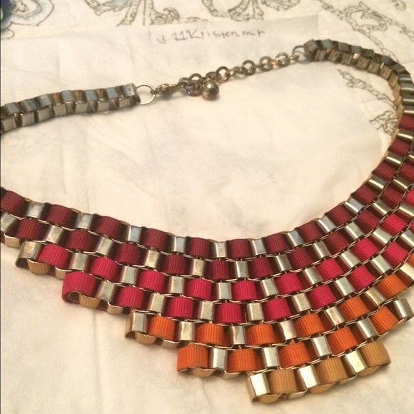 Modern Pink and Orange Statement Necklace