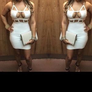 Sexy white bandage dress