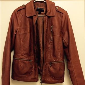 BROWN LEATHER JACKET. Only worn handful of times!