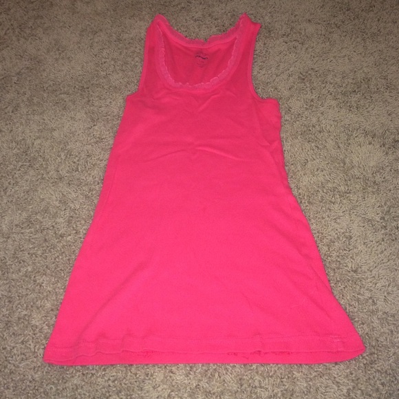 Pink ruffled tank